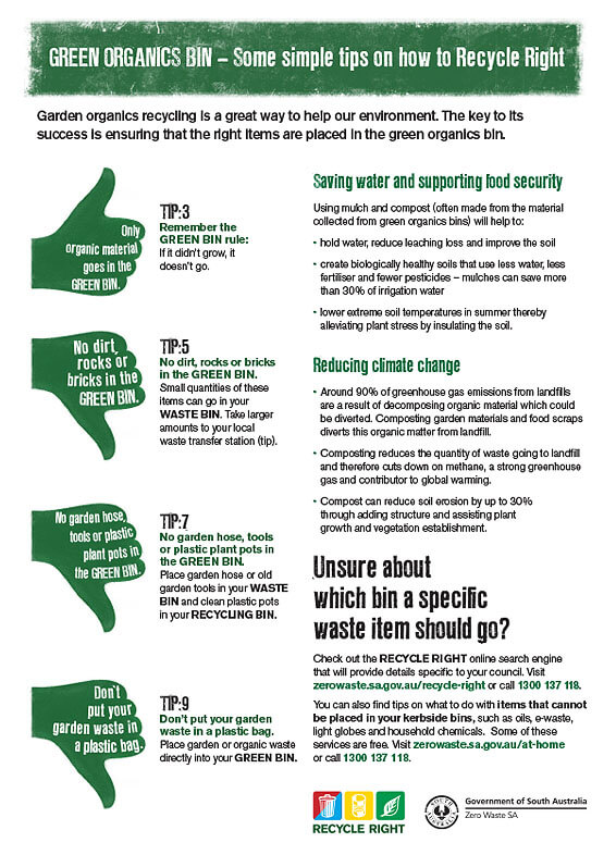 Recycle Right Green Organics Bin Fact Sheet