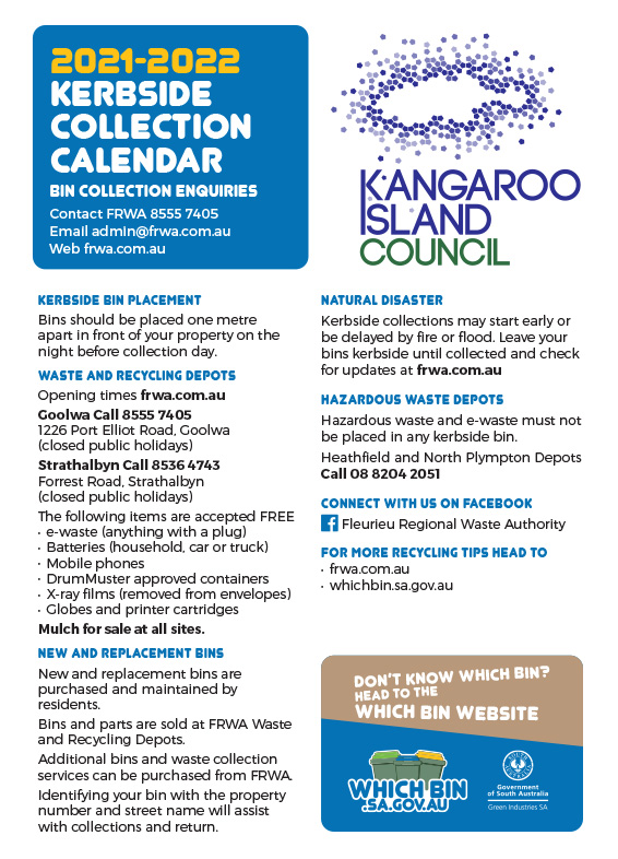 Collection Calendar - Kangaroo Island