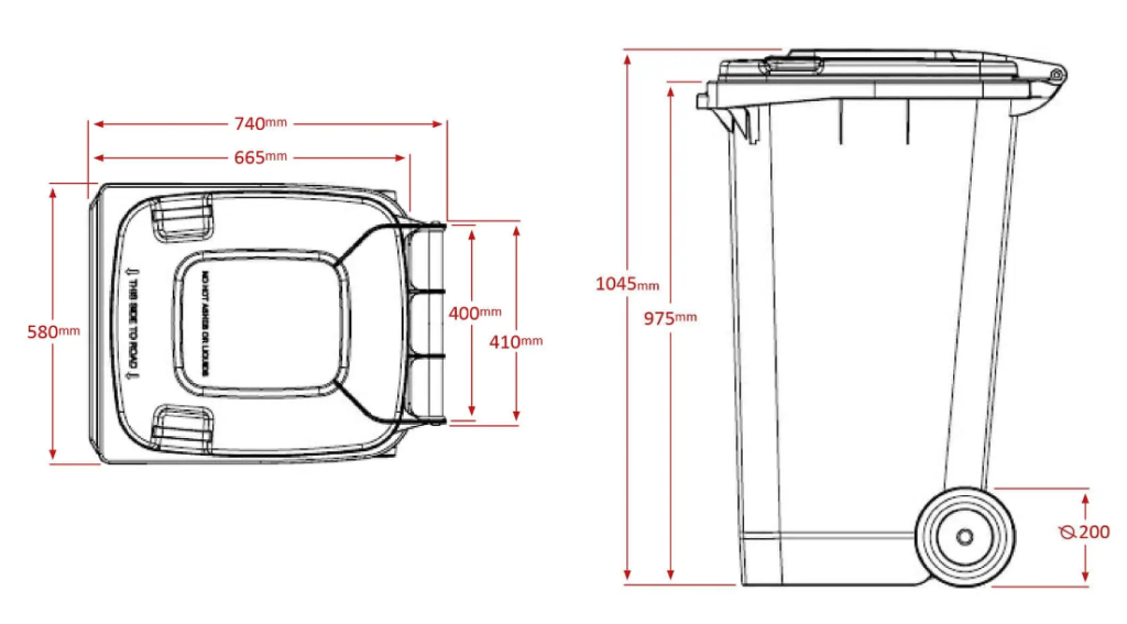 240lt bin dimensions diagram